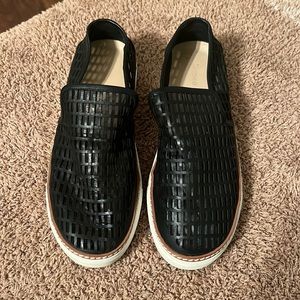 Antonio Melani Black Cutout Slip Ons